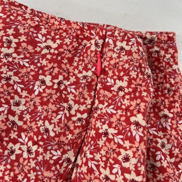 Vintage Abercrombie & Fitch Red Floral Ruffle Lined Mini Skirt Sz S - Picture 7 of 7